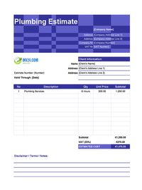 plumbing estimate template ireland plumbing estimate template ireland