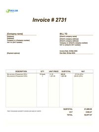 prepayment invoice template Ireland prepayment invoice template Ireland