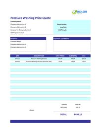 pressure washing quote template ireland