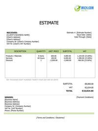 price estimate template ireland price estimate template ireland