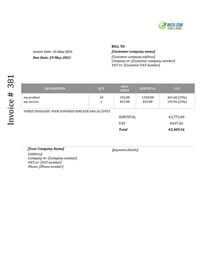 printable invoice template ireland