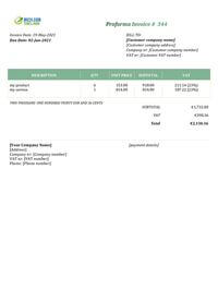 proforma invoice template ireland