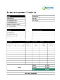 project management quote template ireland