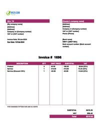 purchase invoice template Ireland