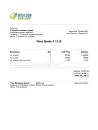 quotation template pdf ireland PDF