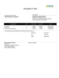quote template doc ireland Word / Google Docs