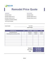 remodeling quote template ireland