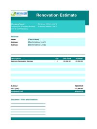 renovation estimate template ireland renovation estimate template ireland