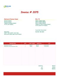 Restaurant invoice template ireland Restaurant invoice template ireland