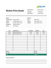 rewire quote template ireland