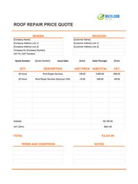 roof repair quote template ireland