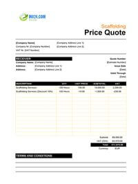 scaffolding quote template ireland