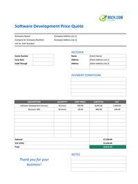 software development quote template ireland