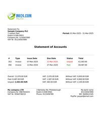 simple statement of accounts template ireland