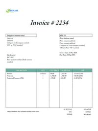 supplier invoice template Ireland supplier invoice template Ireland
