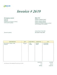 timesheet invoice template Ireland