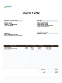 Tutoring invoice template ireland Tutoring invoice template ireland