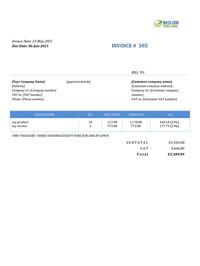 vat invoice template ireland vat invoice template ireland
