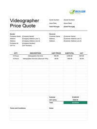 videographer quote template ireland