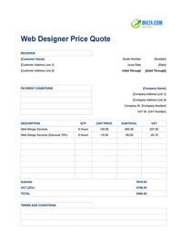web designer quote template ireland