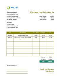 woodworking quote template ireland