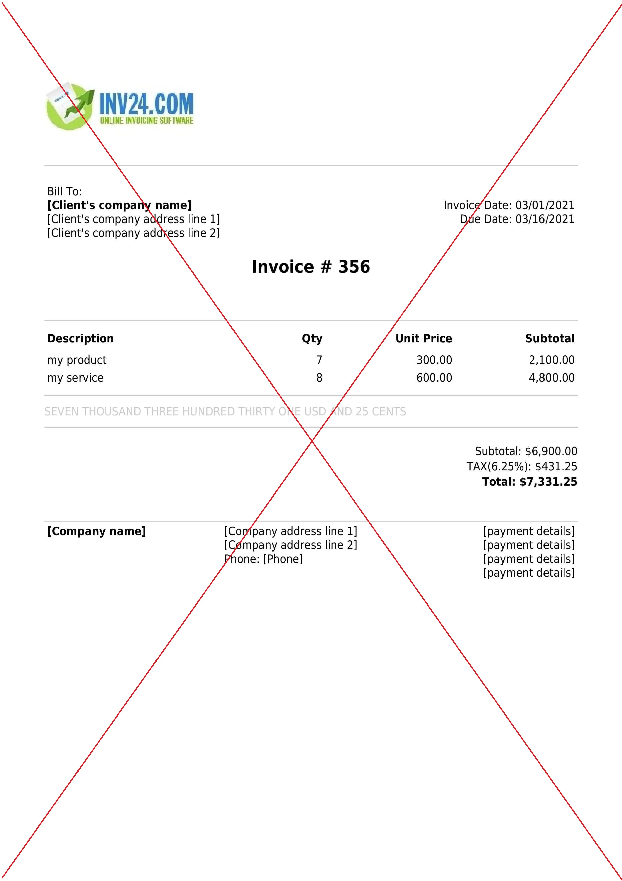 duplicate invoice