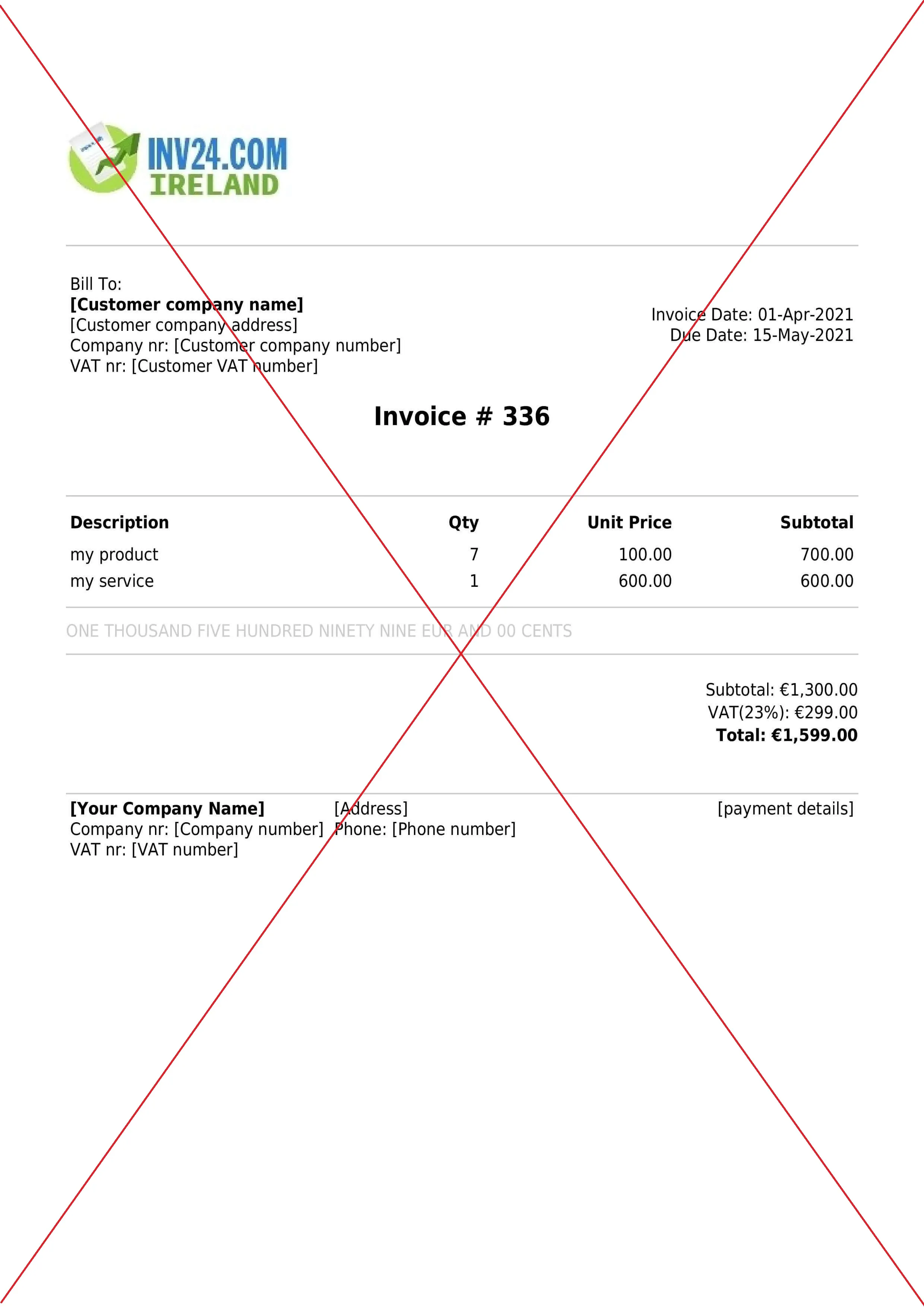 incorrect invoice