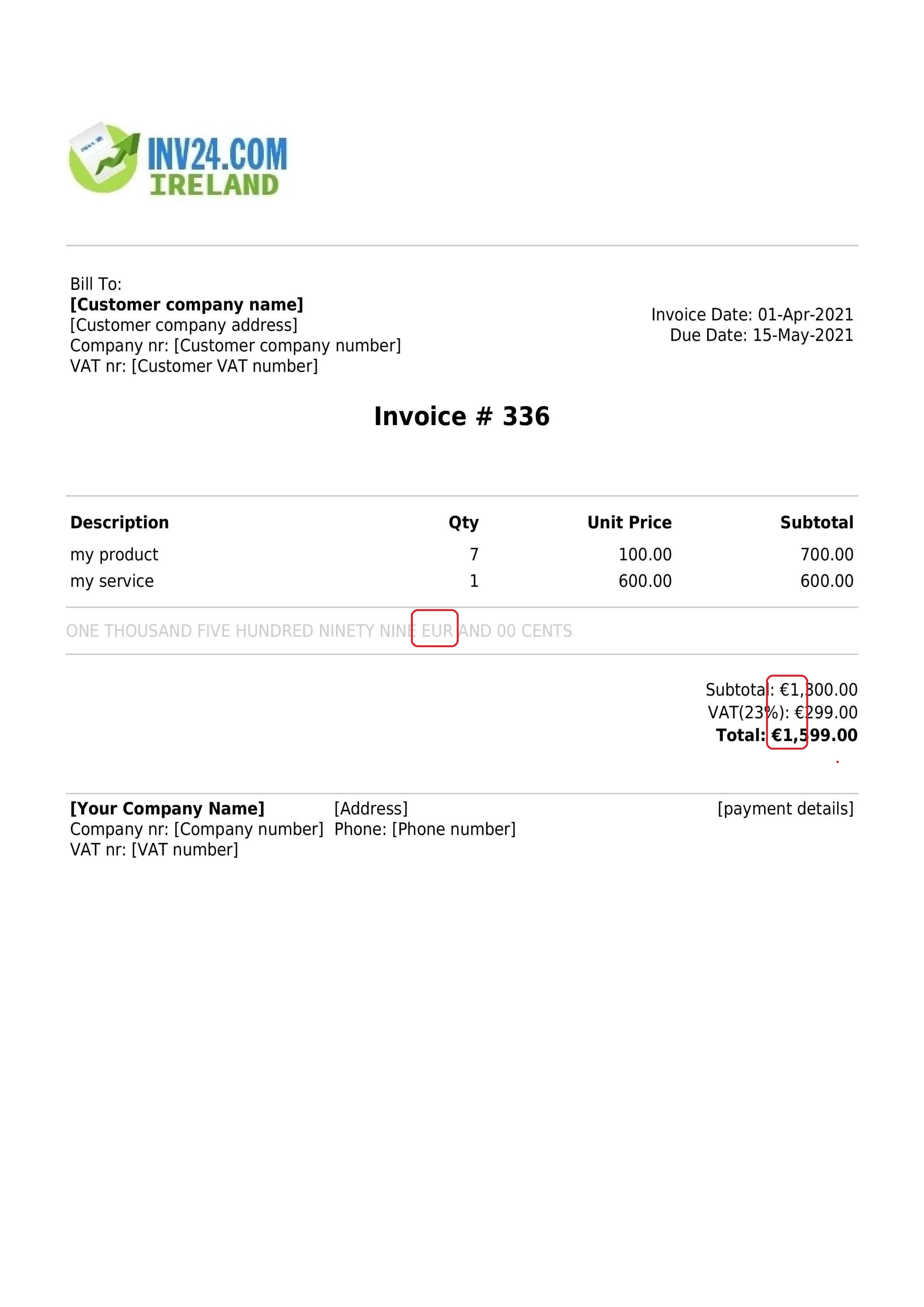 invoice currency invoice currency