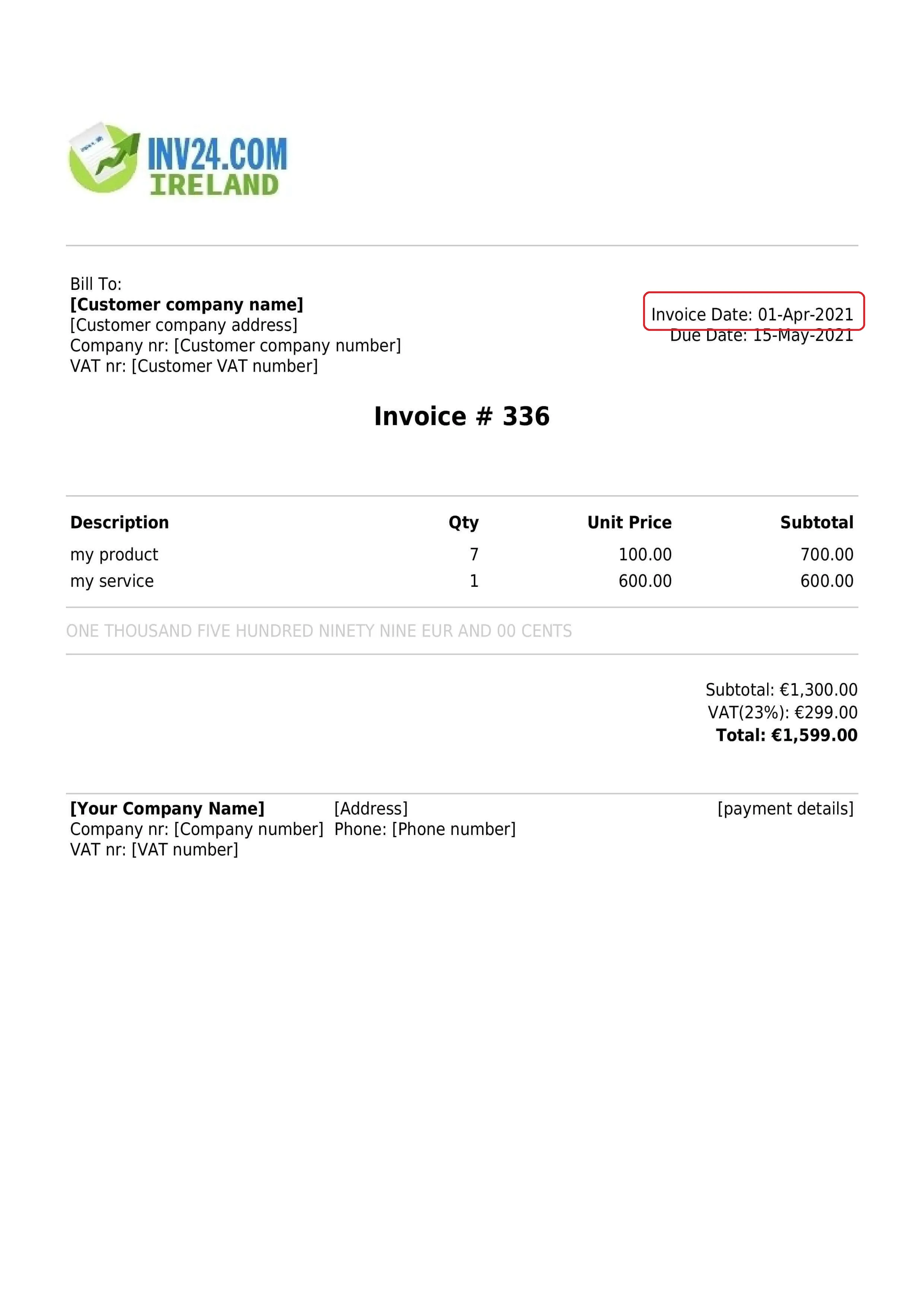 invoice date invoice date