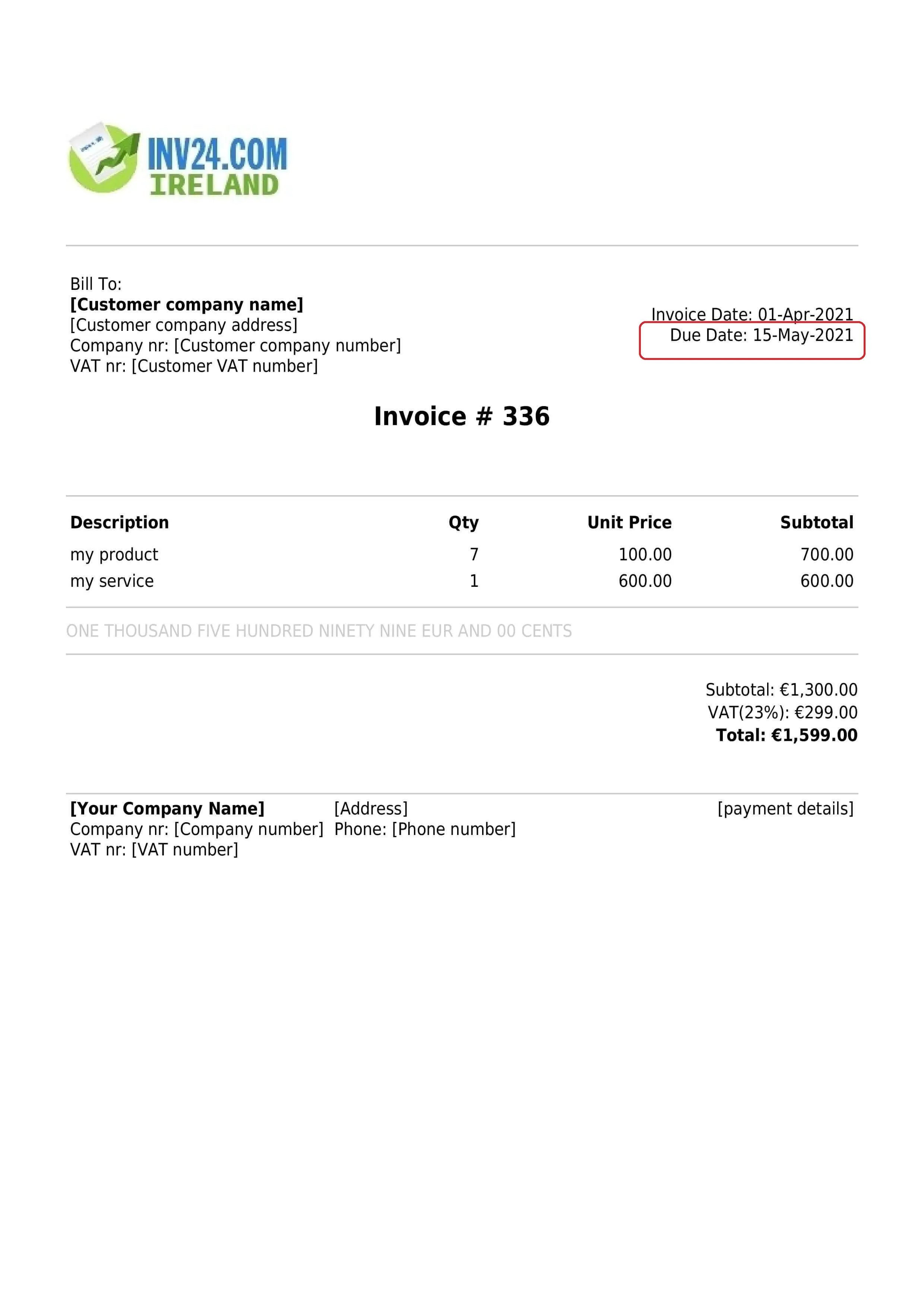 invoice due date invoice due date