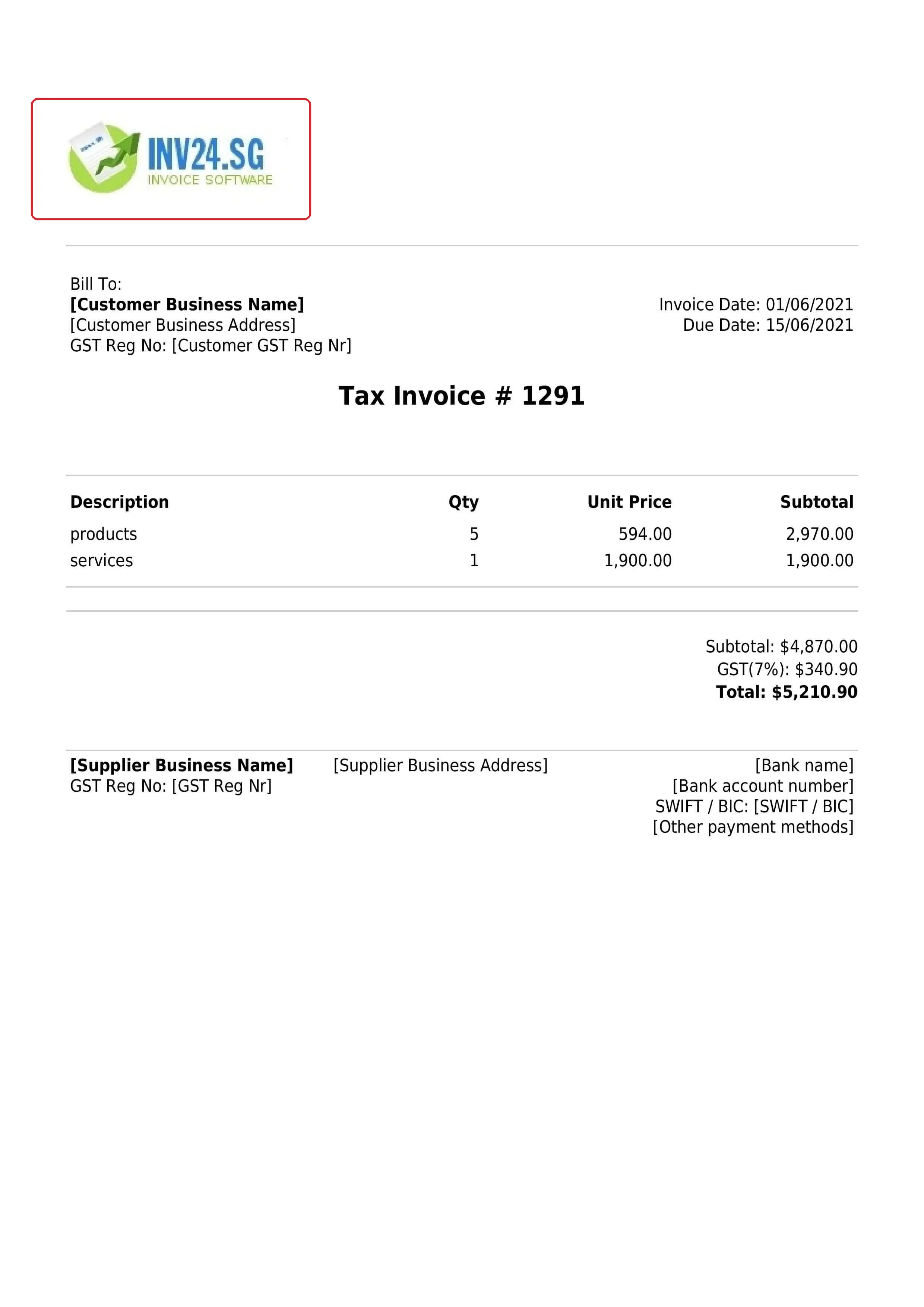 branded invoice with logo branded invoice with logo