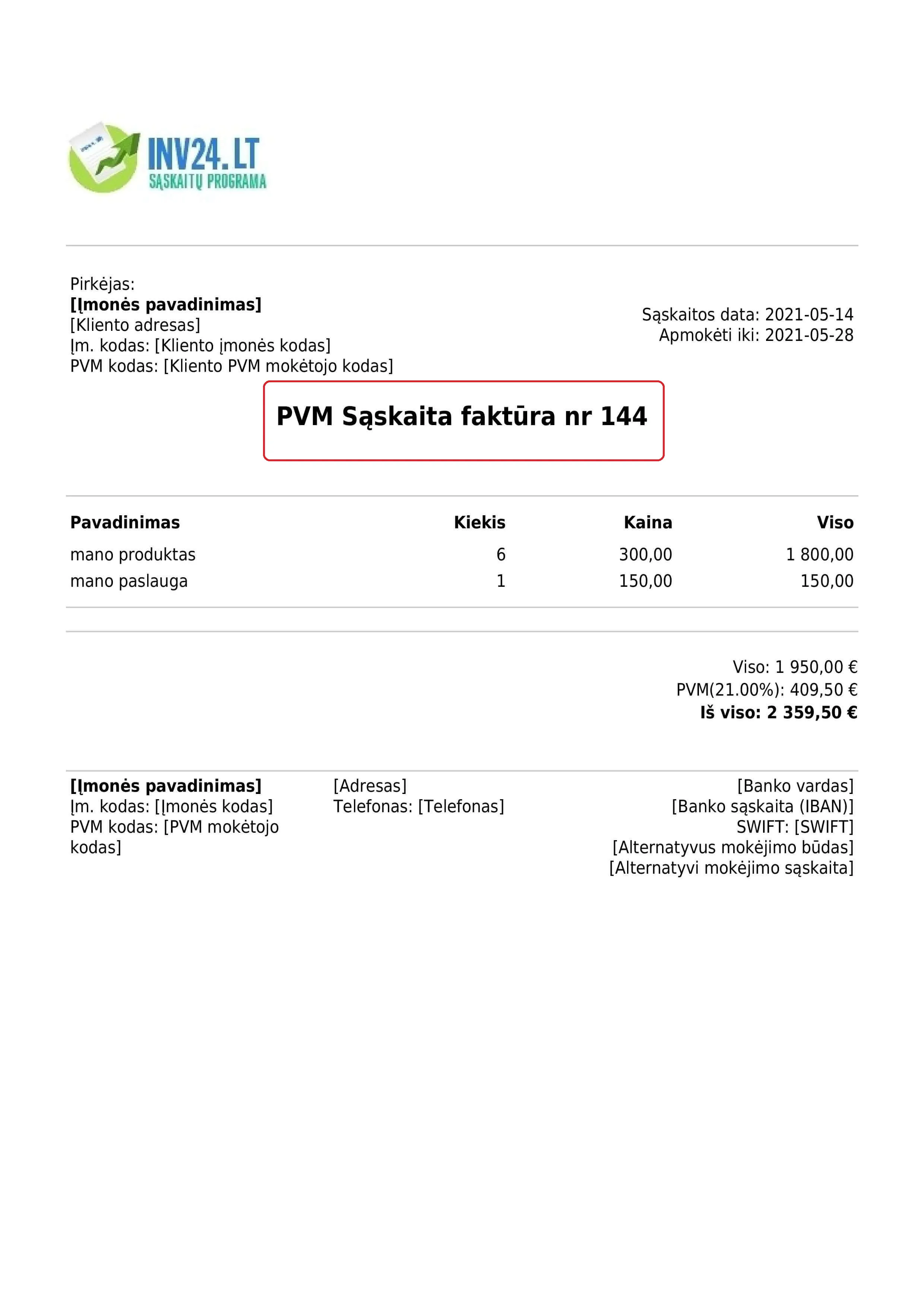 sąskaitos faktūros numeris sąskaitos faktūros numeris