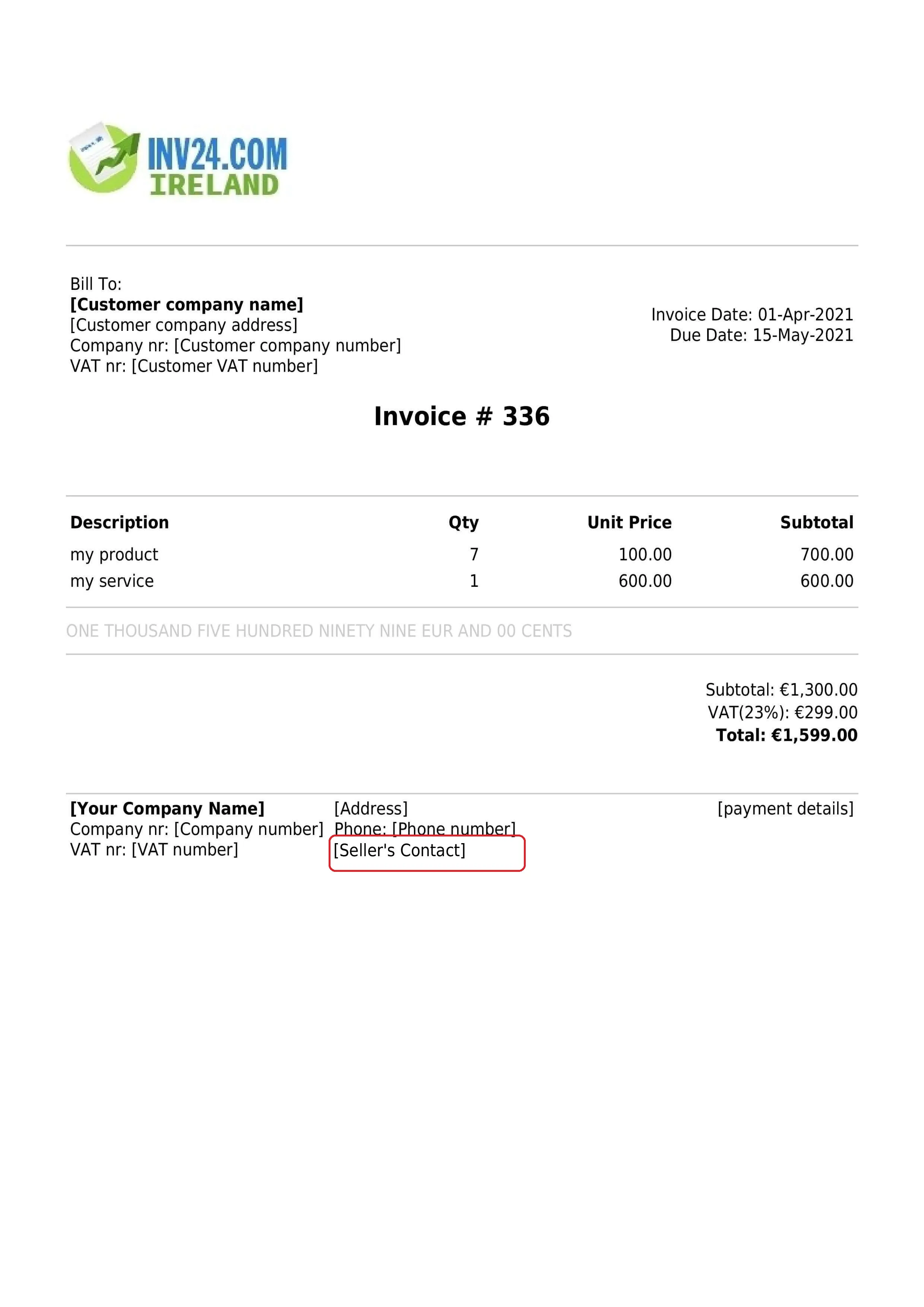 seller's contact on the invoice seller's contact on the invoice