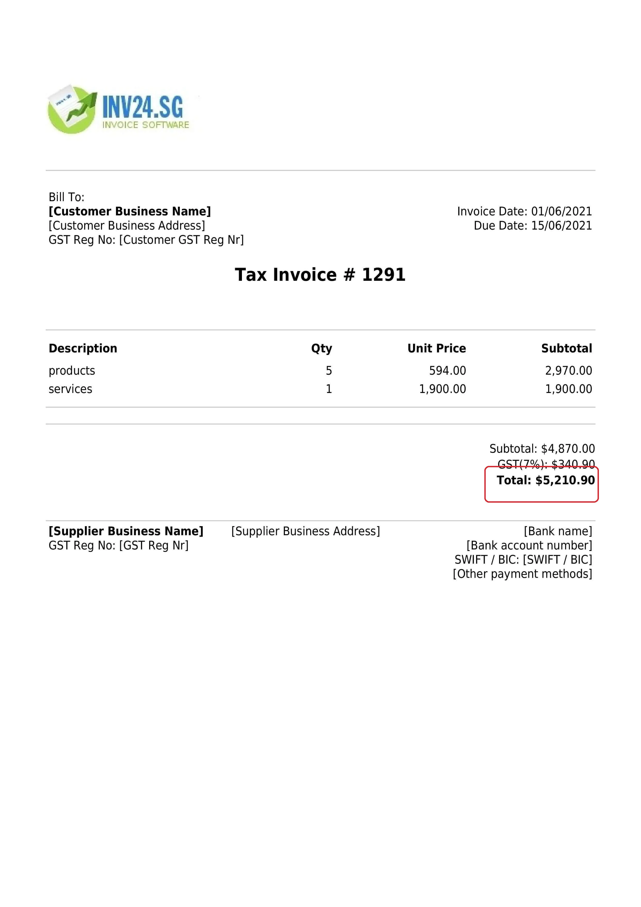 overpaid invoice