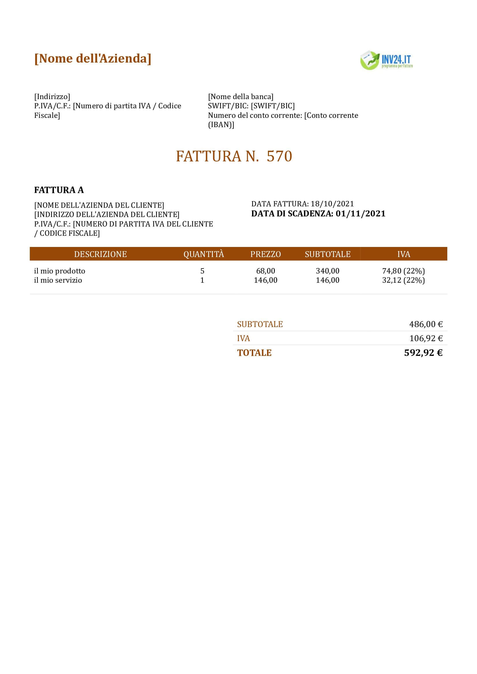 esempio fattura compilata esempio fattura compilata