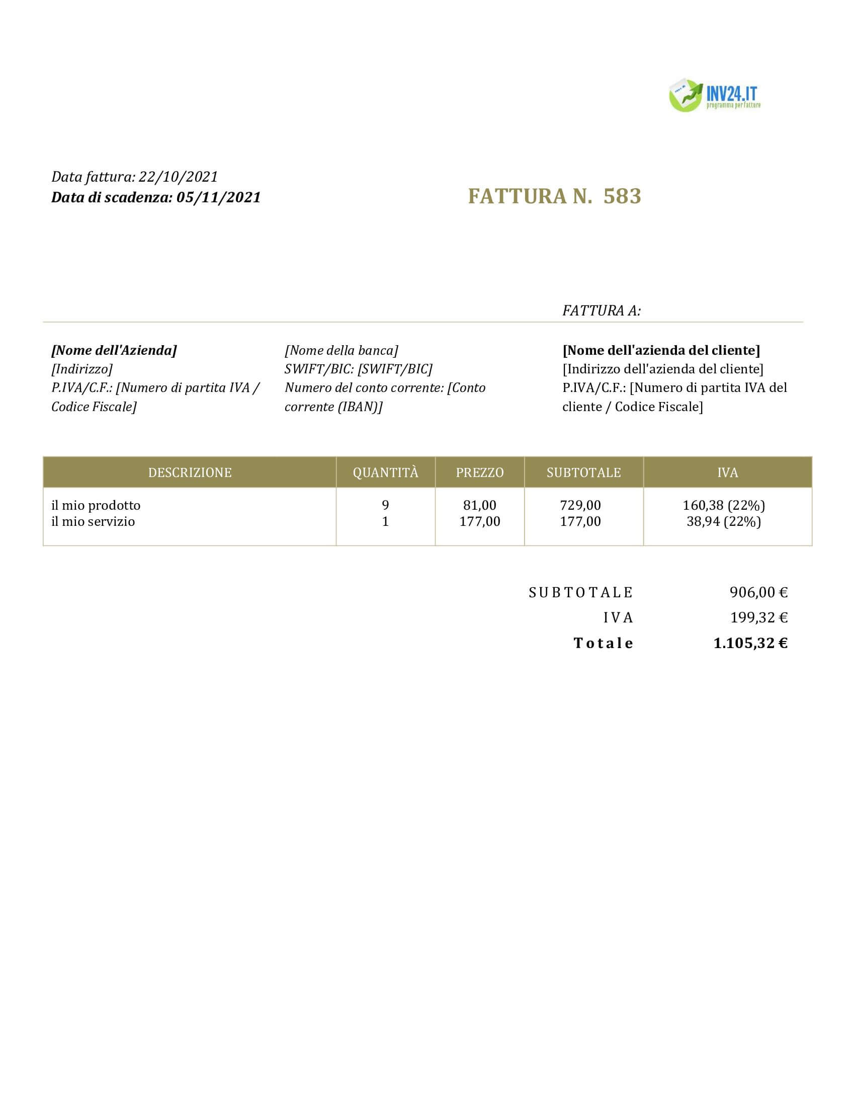 fattura vuota da compilare fattura vuota da compilare