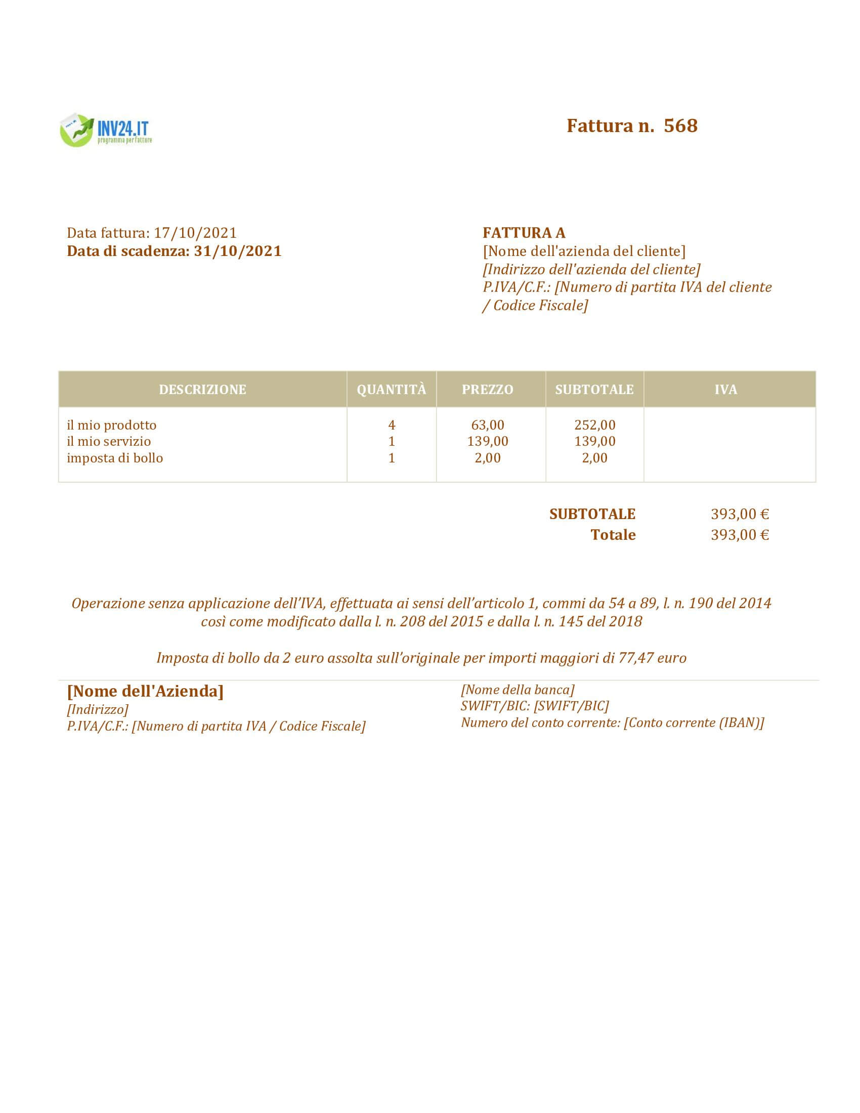 Download Gratuito Di Modello Di Fattura Excel Download Gratuito Di Modello Di Fattura Excel