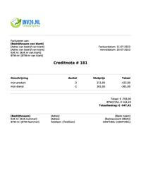 creditnota voorbeeld creditnota voorbeeld