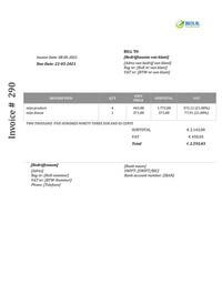 invoice voorbeeld