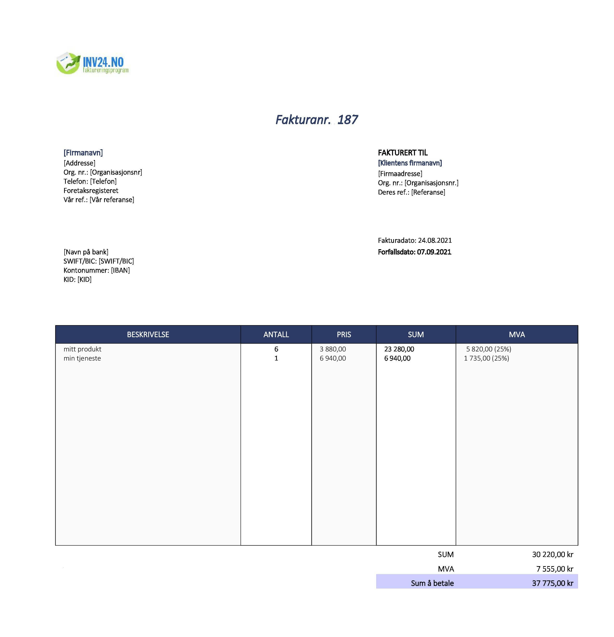 faktura mal google sheets