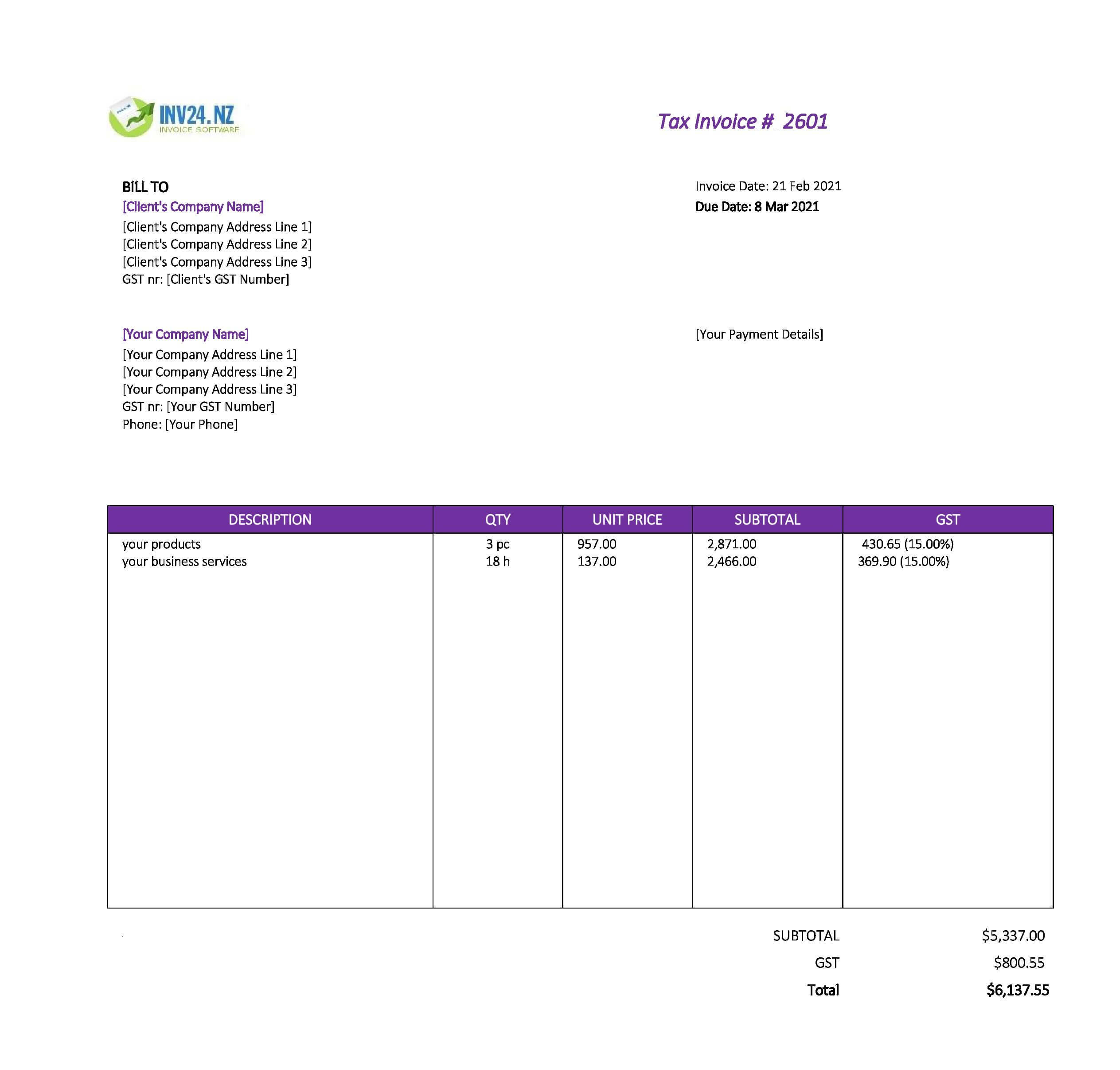 business invoice template nz business invoice template nz