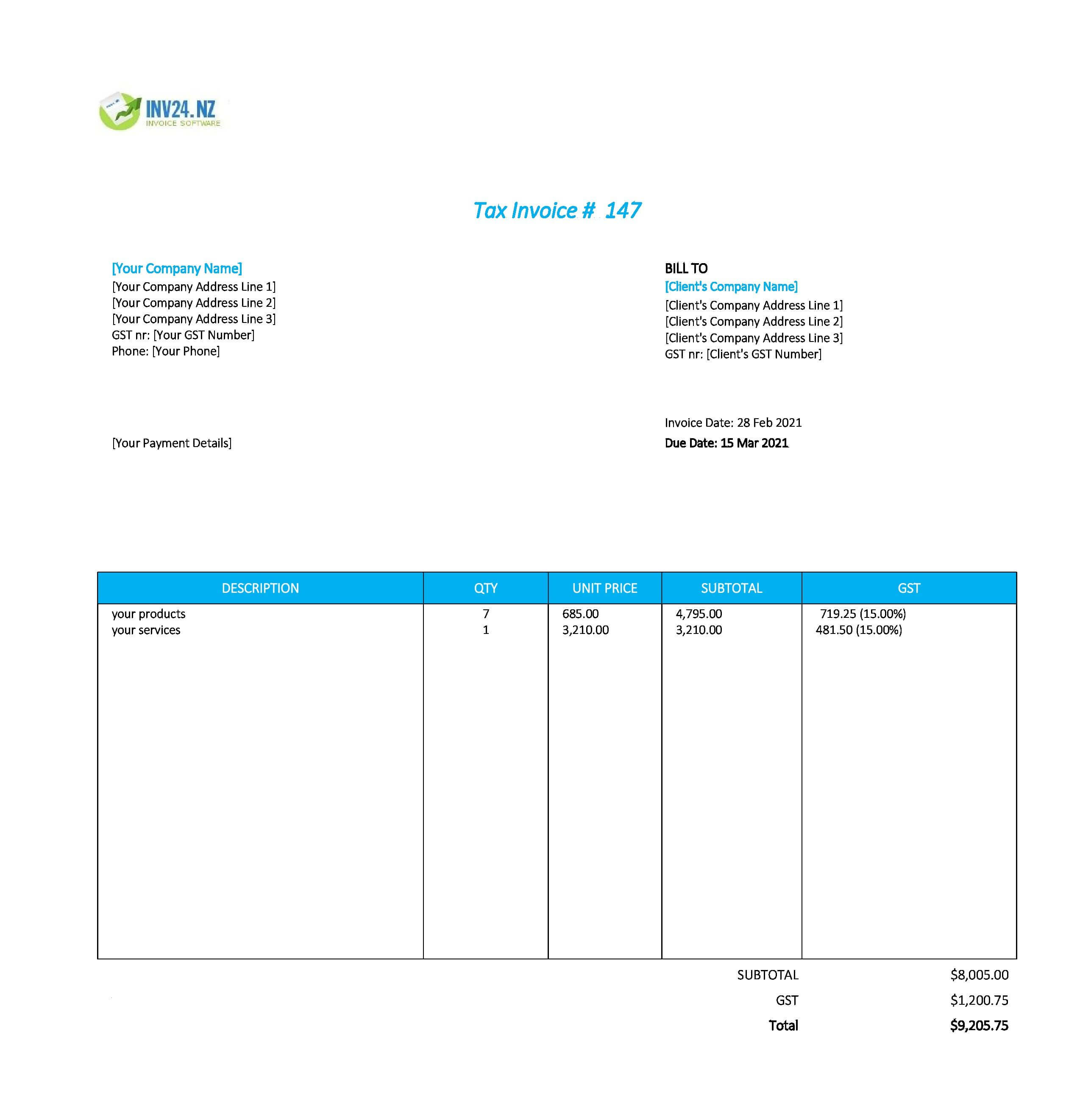 Easy Invoice Template NZ (Excel / Google Sheets) Easy Invoice Template NZ (Excel / Google Sheets)