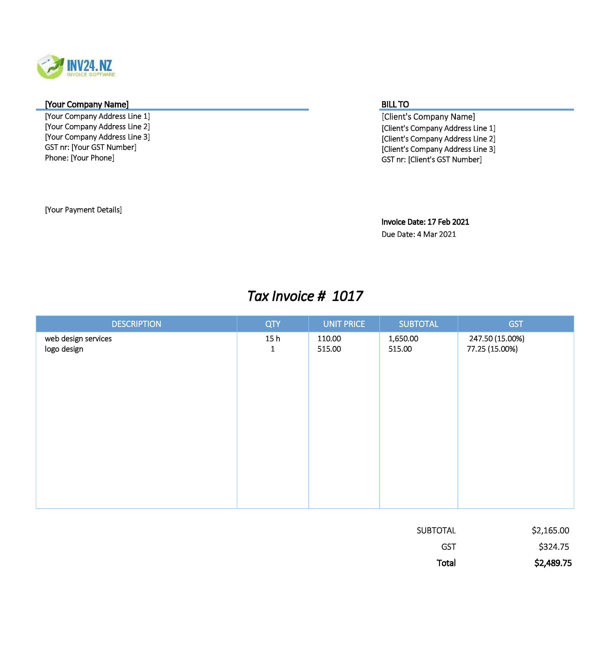 invoice design template nz invoice design template nz