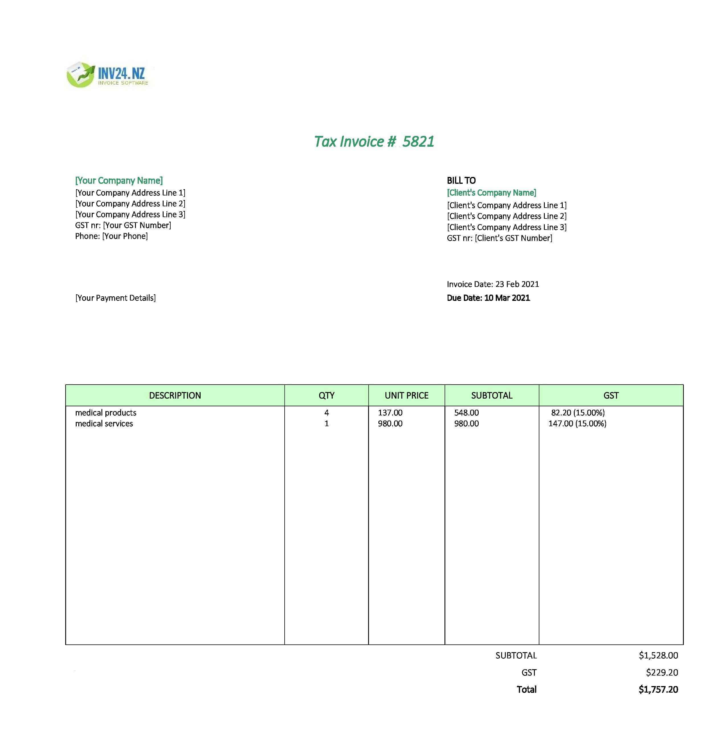 medical invoice format nz medical invoice format nz