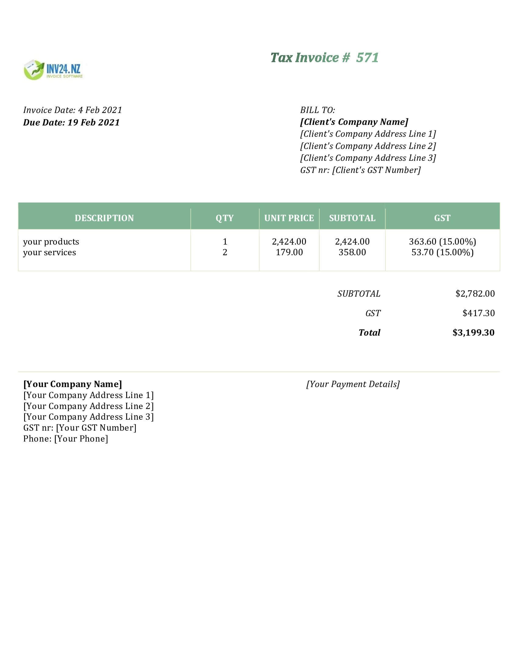 online invoice template nz online invoice template nz