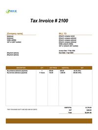 advance invoice template nz