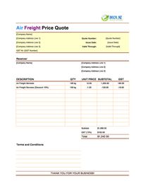 air freight quote template new zealand air freight quote template new zealand