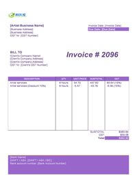 Artist invoice template new zealand Artist invoice template new zealand
