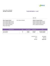 construction services basic invoice template nz