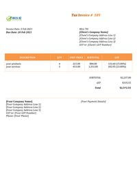 contractor blank invoice template nz